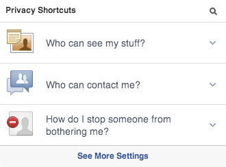 screen shot showing how to update privacy settings.